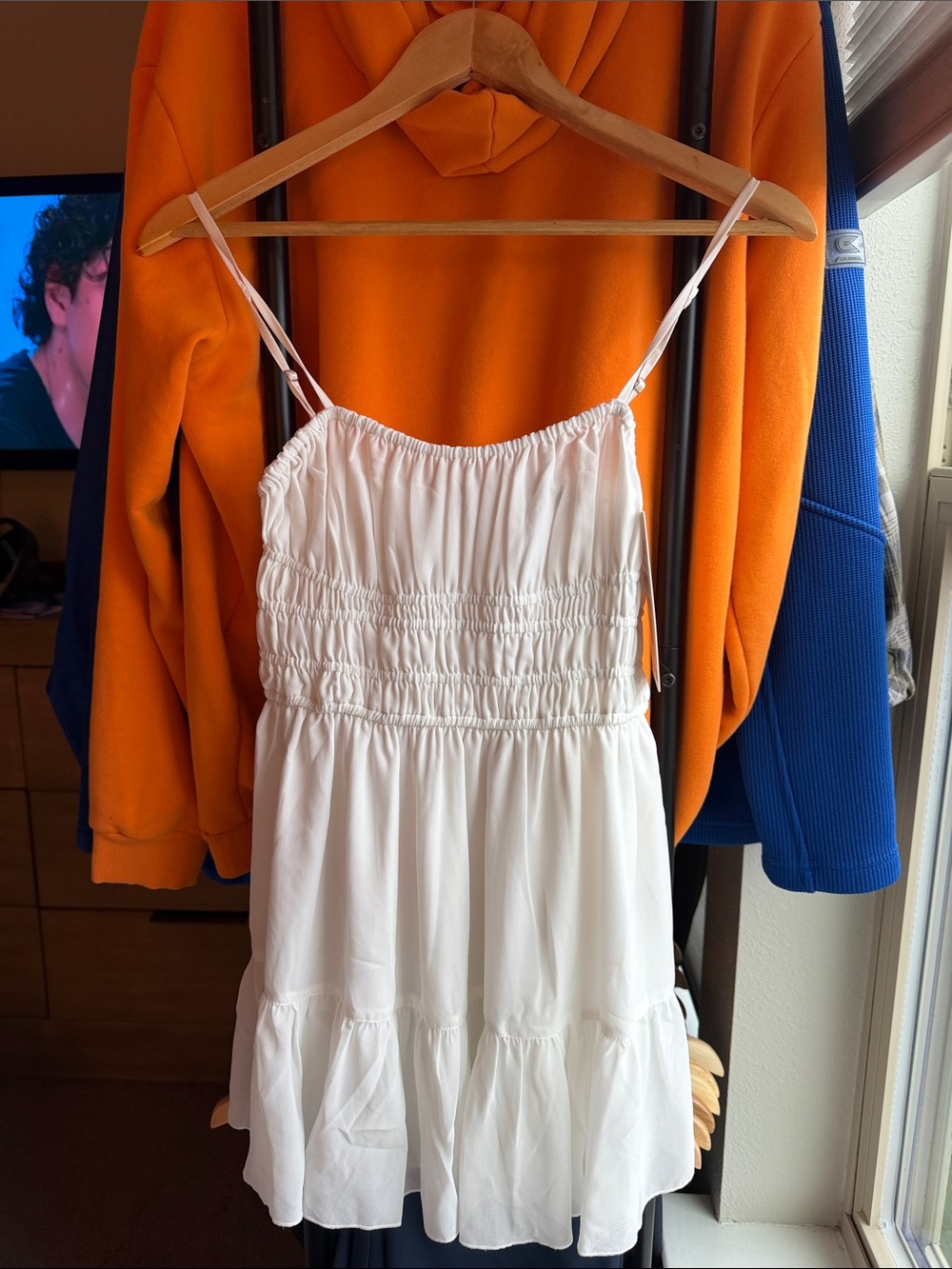 Oh Polly White Ruched Mini Dress
